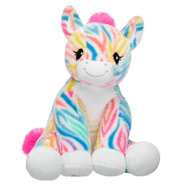 Rainbow Stripes Zebra Stuffed Animal - Build-A-Bear Workshop Australia