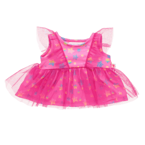 Pink Stars Tulle Sleeve Dress