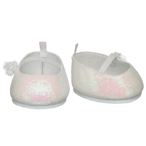 White Sequin Shoe Flats